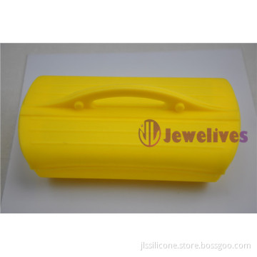 Yellow Travel Portable Silicone Lunch Box Pocket Bow ,folding Bowl,steamer Case 